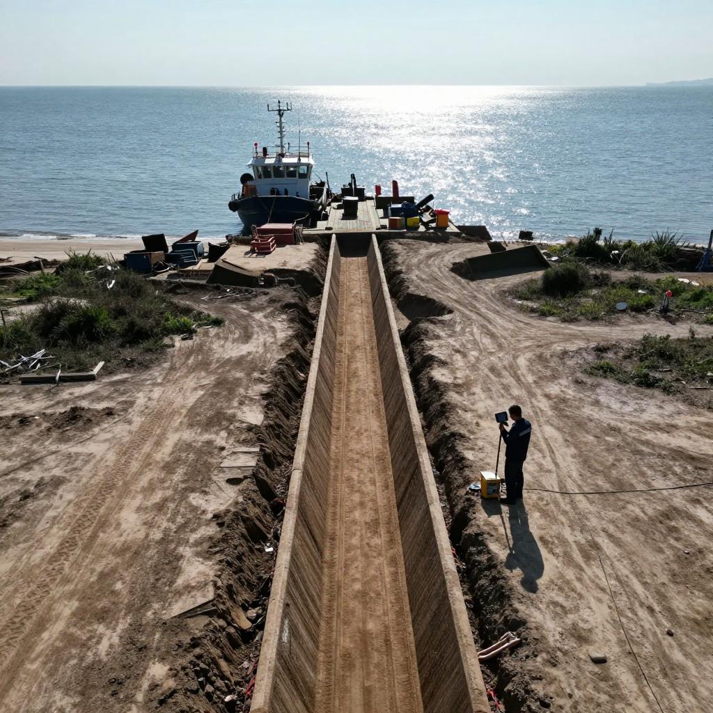 看似下沉一根管道，背后却藏着整套水下爆破沉管术第三张图